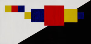 Omaggio a Kandinsky I 84x40 Acrilico su tavola copia-MARCO DE BIASI